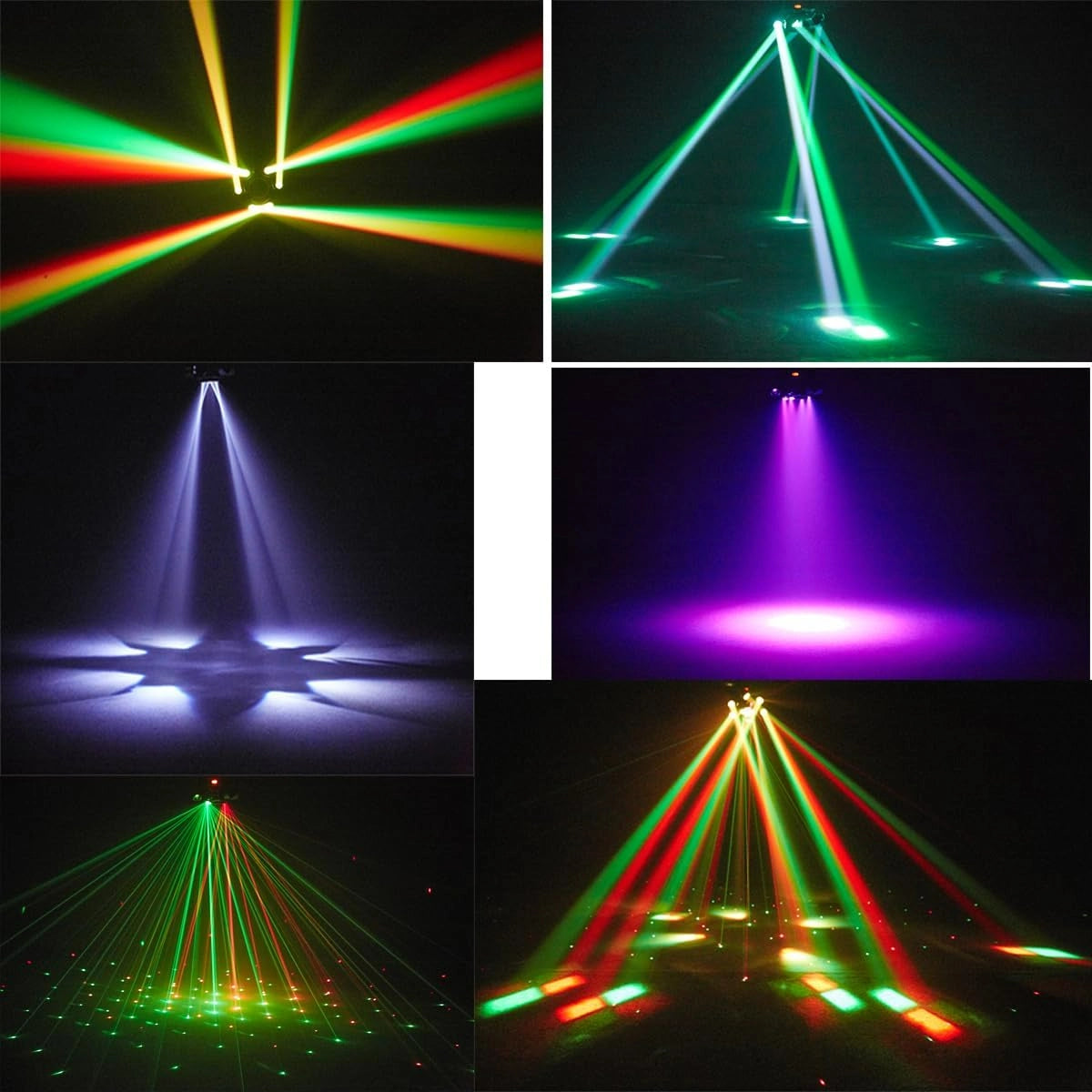 Six-Armed Demon Ball Pattern Stroboscopic Laser Bar Disco Stage Lighting KTV Flash Rotating Moving Head Light