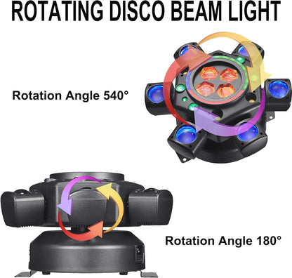 Six-Armed Demon Ball Pattern Stroboscopic Laser Bar Disco Stage Lighting KTV Flash Rotating Moving Head Light