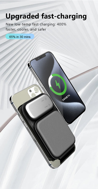 New iPhone Triple-Function Foldable Wireless Charger PW08 Metal Full-Coverage Leather-Wrapped Multi-Purpose Stand Wireless Charger