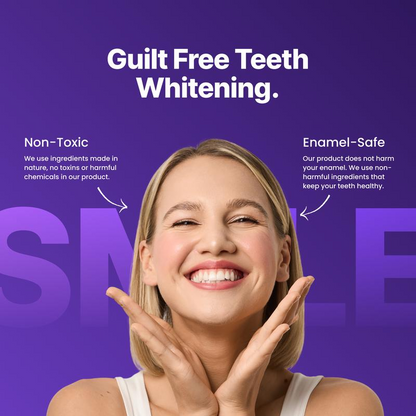 Purple Teeth Whitening Strips - 7/21 Whitening Sessions - Safe for Enamel - Non Sensitive Teeth Whitening