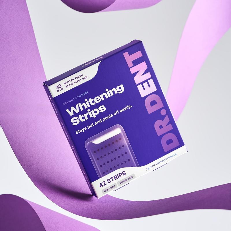 Purple Teeth Whitening Strips - 7/21 Whitening Sessions - Safe for Enamel - Non Sensitive Teeth Whitening