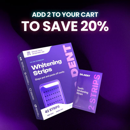 Purple Teeth Whitening Strips - 7/21 Whitening Sessions - Safe for Enamel - Non Sensitive Teeth Whitening