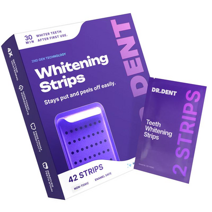 Purple Teeth Whitening Strips - 7/21 Whitening Sessions - Safe for Enamel - Non Sensitive Teeth Whitening