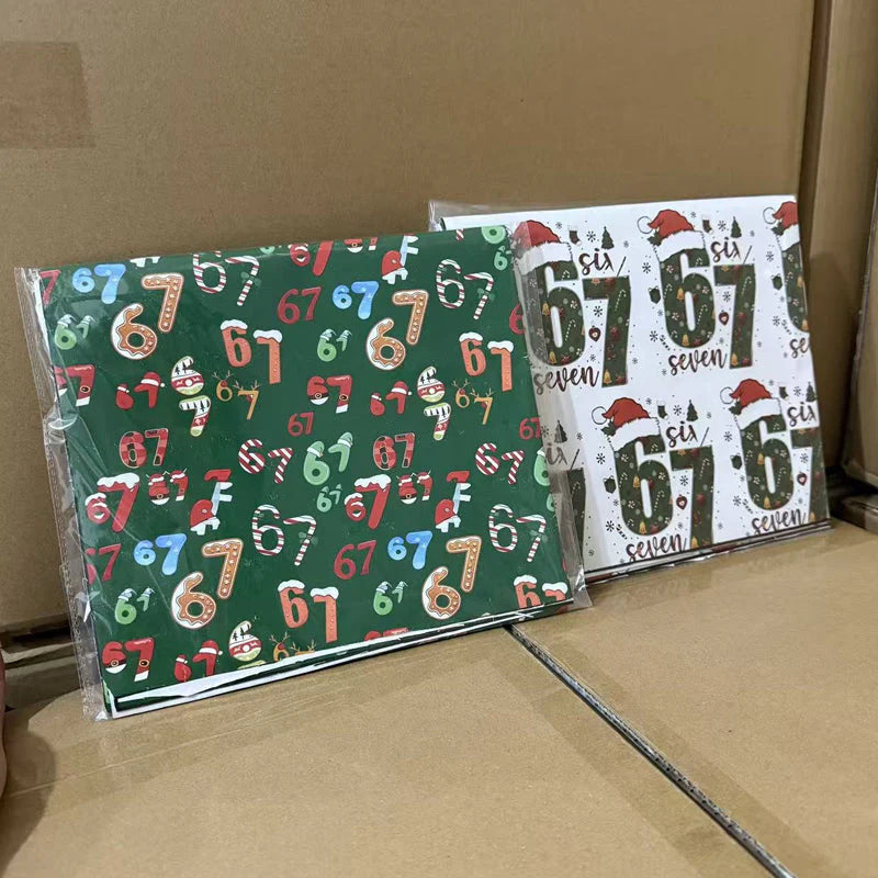 Funny Christmas Number Pattern Wrapping Paper