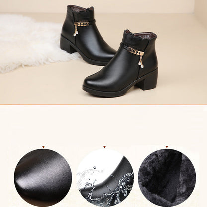 👢 Women's Plush-Lined Winter Ankle Boots – Cozy Fleece Lining & Warm Design, Perfect for Cold Days!